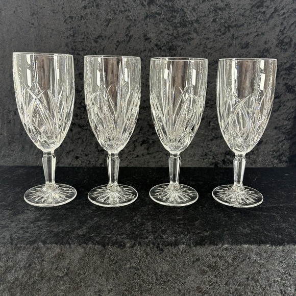 Marquis By Waterford Brookside Set of 4 Crystal Iced Beverage Glass Goblets 8.5" - Picture 1 of 5